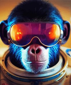 Space Astronaut Chimp Art Diamond Painting