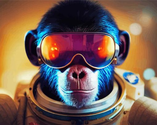 Space Astronaut Chimp Art Diamond Painting