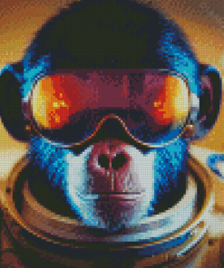 Space Astronaut Chimp Art Diamond Painting