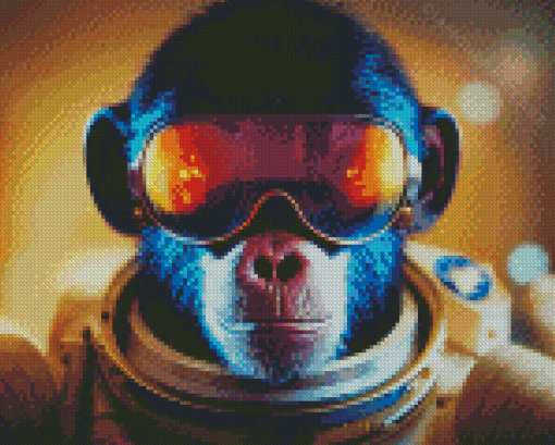 Space Astronaut Chimp Art Diamond Painting