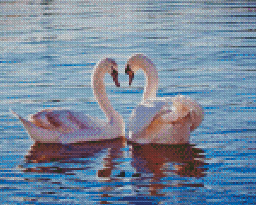 Couple Swan Birds Diamond Painting