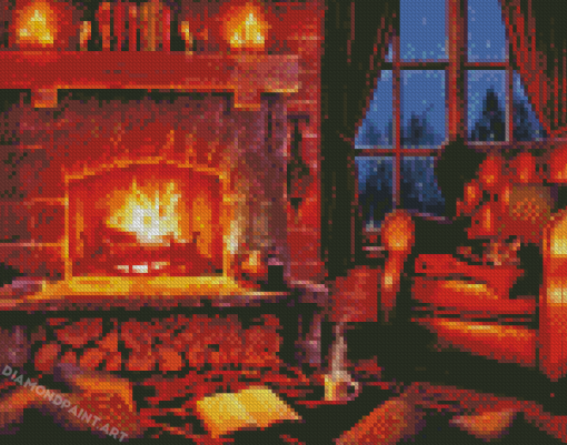 Cozy Fireplace Diamond Painting