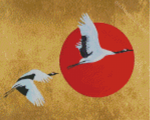 Japanese Cranes Diamond Painting