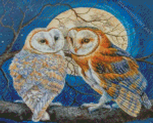 Moon Owls Diamond Painting