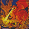 Orange Mystical Dragon Diamond Painting