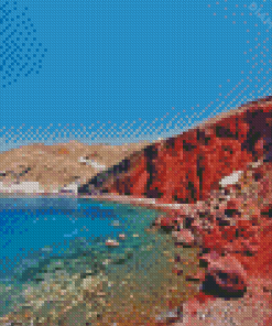 Red Beach Diamond Painting