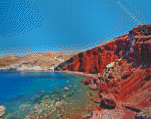 Red Beach Diamond Painting