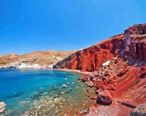 Red Beach Diamond Painting