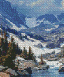 Snowy Western Landscape Diamond Painting