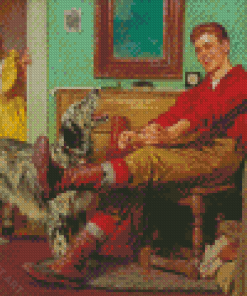 The Happy Dog Harold Anderson Diamond Painting