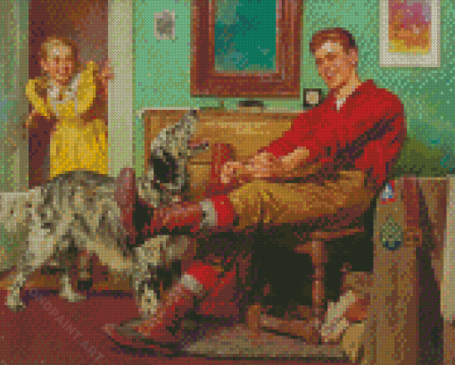 The Happy Dog Harold Anderson Diamond Painting