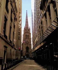 Trinity Church Alley View Diamond Painting