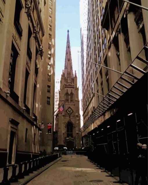 Trinity Church Alley View Diamond Painting