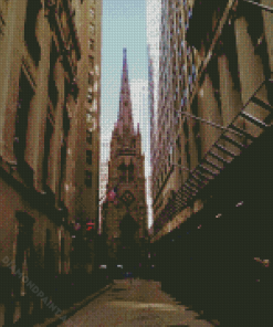 Trinity Church Alley View Diamond Painting