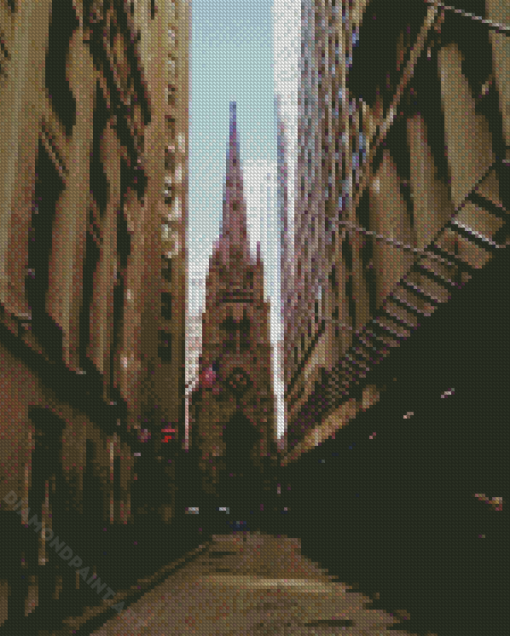 Trinity Church Alley View Diamond Painting