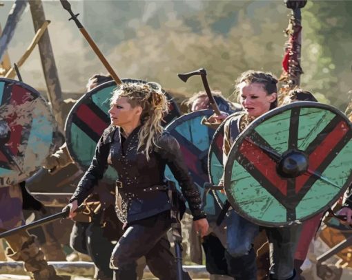 Women Viking Battle Diamond Painting