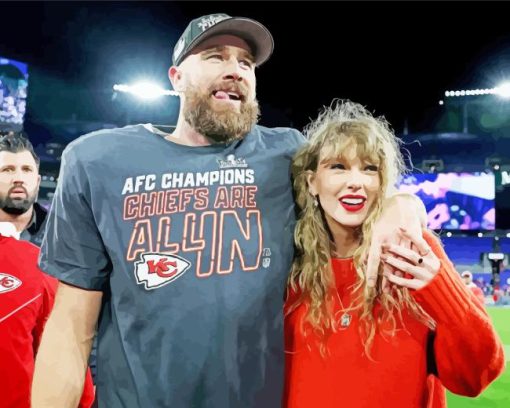 Travis Kelce And Taylor Swift Diamond Painting art