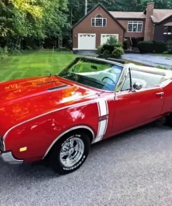 68 Olds 442 Convertible Red Diamond Painting