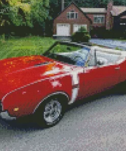 68 Olds 442 Convertible Red Diamond Painting