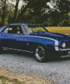 69 Camaro In Blue Art Diamond Paintings