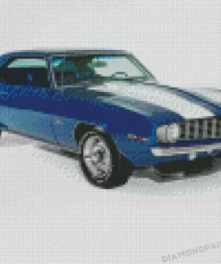 69 Camaro In Blue Diamond Paintings