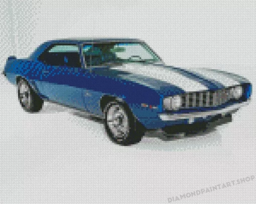 69 Camaro In Blue Diamond Paintings