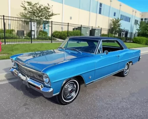 66 Nova Blue Car Diamond Paintings