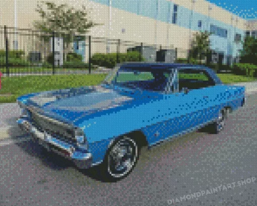 66 Nova Blue Car Diamond Paintings