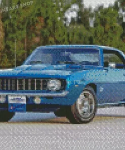 Aesthetic 69 Camaro In Blue Diamond Paintings