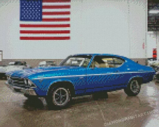 Blue 1969 Chevrolet Chevelle Diamond Paintings