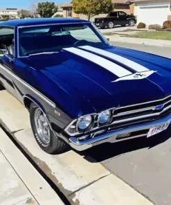 Blue And White 1969 Chevrolet Chevelle Diamond Paintings